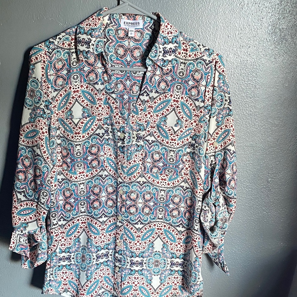 Express Multicolor Paisley Shirt